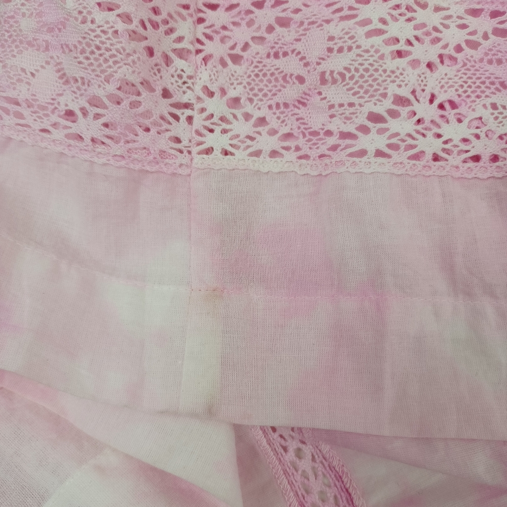 LoveShackFancy Edie Dress Size XS Women Feminine Cotton Tie Dye In Peony Pink - Picture 10 of 16